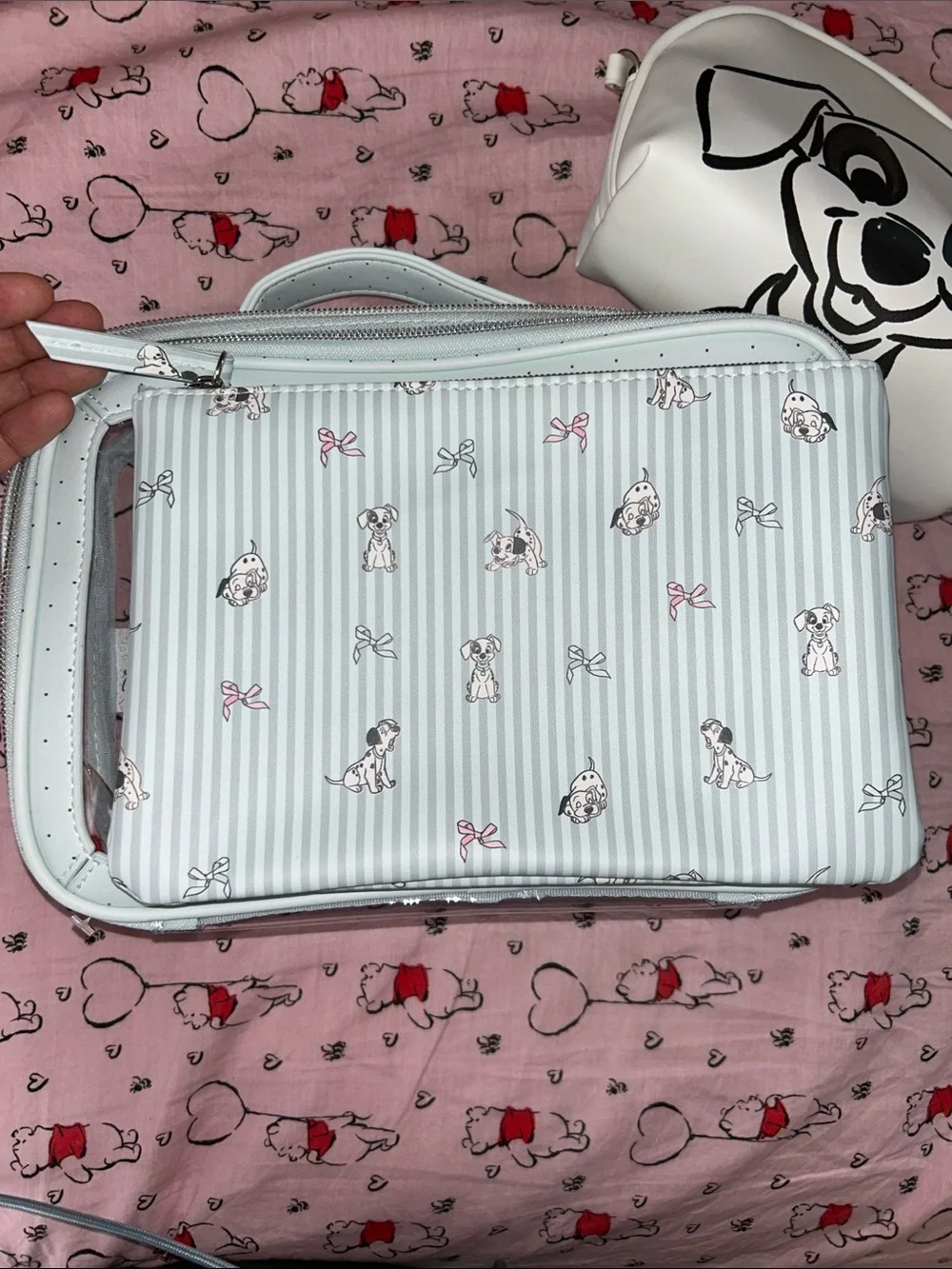 101 Dalmatian White Clear Vinyl Travel Pouch